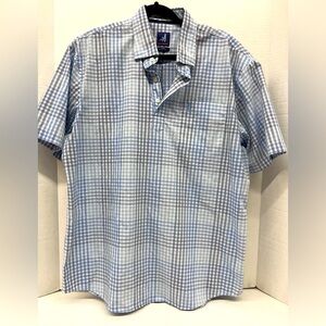 Mens Johnnie O prep-formance plaid 1/4 button pullover size XL